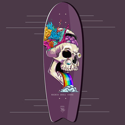 Fish Tail Deck featuring Hashed Skull #0046