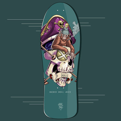 Old School Deck featuring Hashed Skull #0323