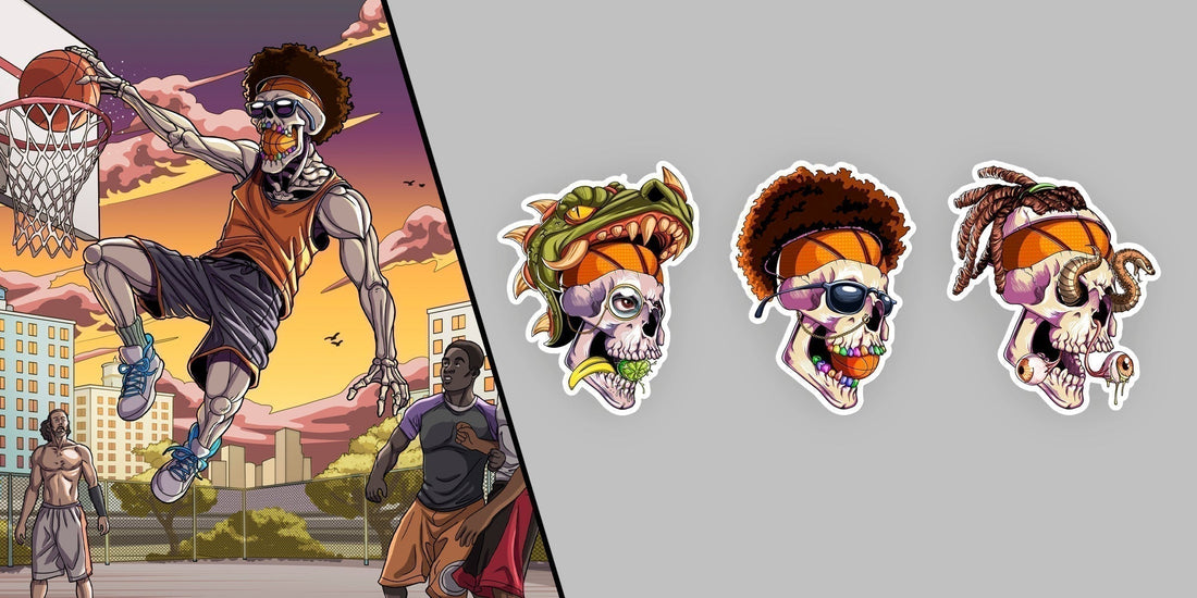 Hashed Skulls Stickers Collection