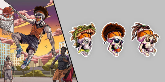 Hashed Skulls Stickers Collection