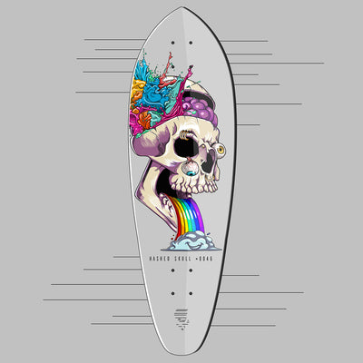 Mini Cruiser Deck featuring Hashed Skull #0046
