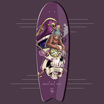 Fish Tail Deck featuring Hashed Skull #0323